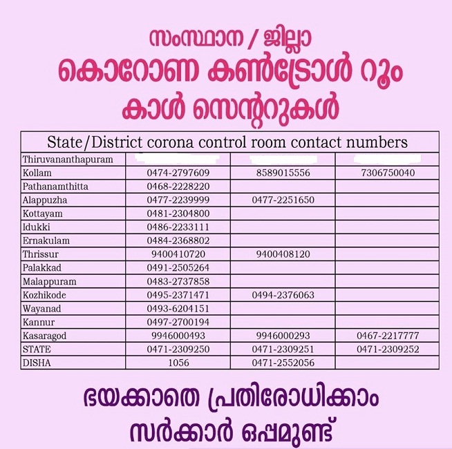 Kerala Epass Contact Number
